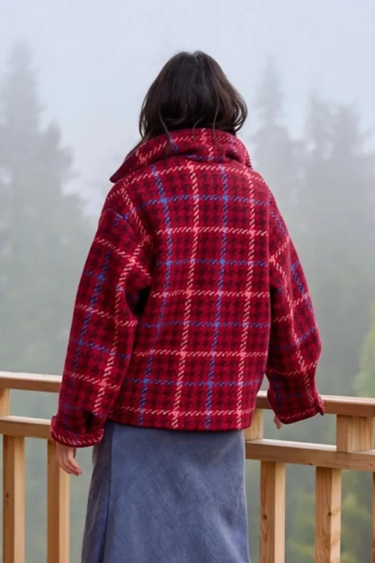 More'moi Kurtka Camille Red Plaid