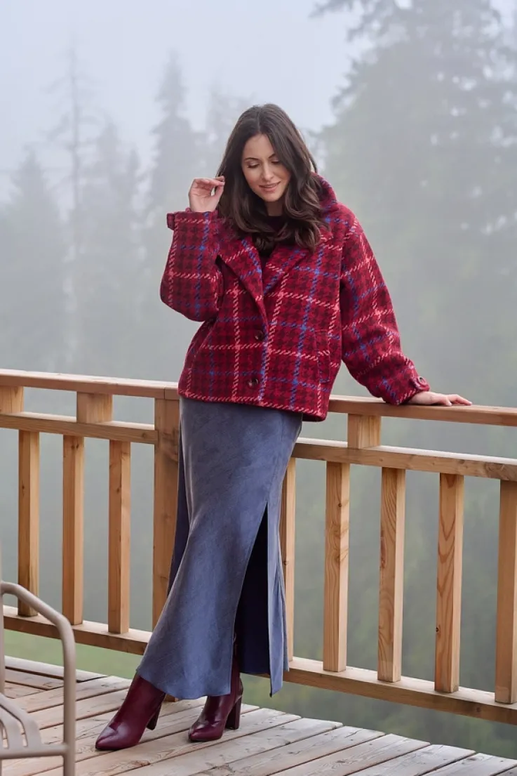 More'moi Kurtka Camille Red Plaid