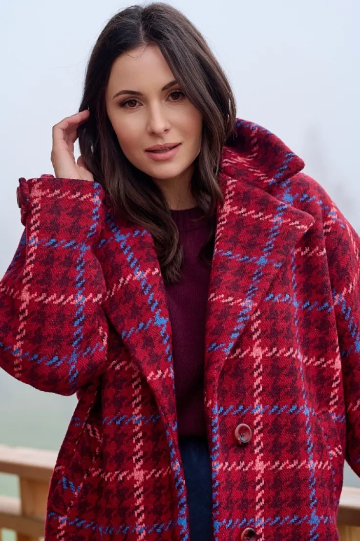 More'moi Kurtka Camille Red Plaid