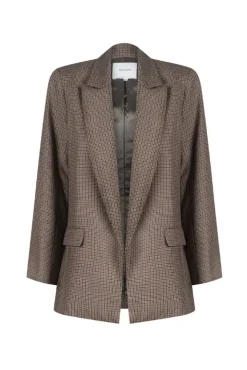 Damskie More'moi Marynarka Elise Brown Plaid