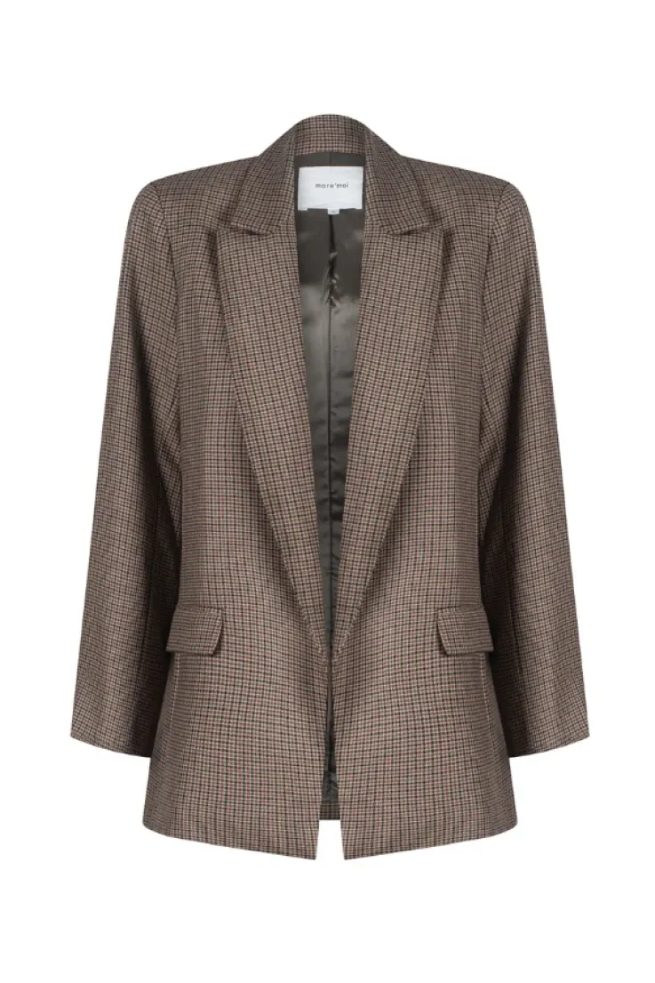 Damskie More'moi Marynarka Elise Brown Plaid