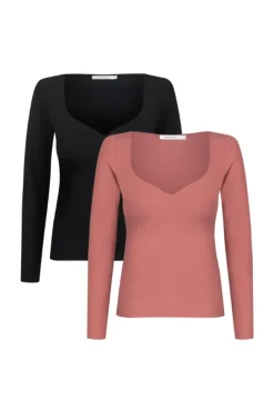 More'moi 2-Pack Bluzka Amore Marsala and Black
