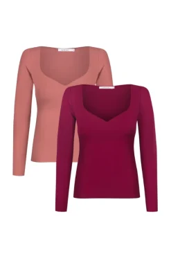 More'moi 2-Pack Bluzka Amore Marsala and Burgundy