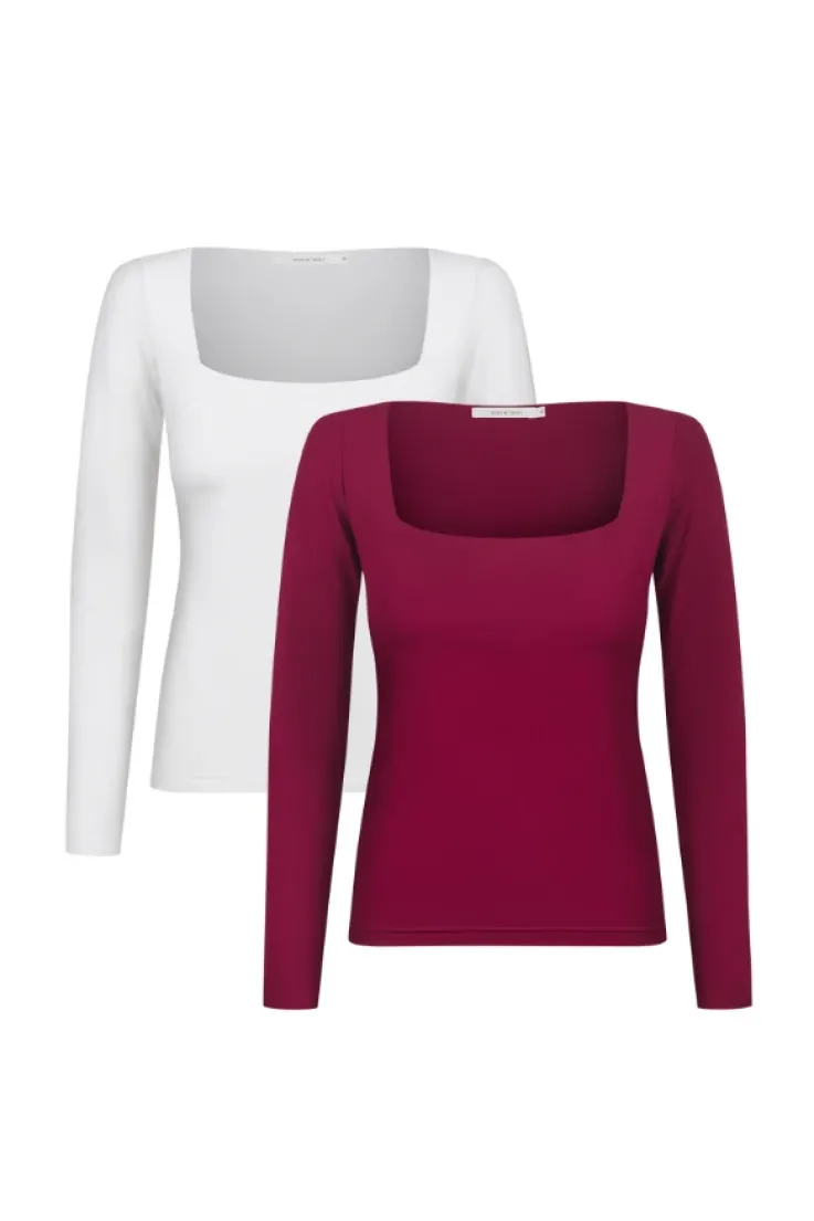 More'moi 2-Pack Bluzka Joy Milky and Burgundy