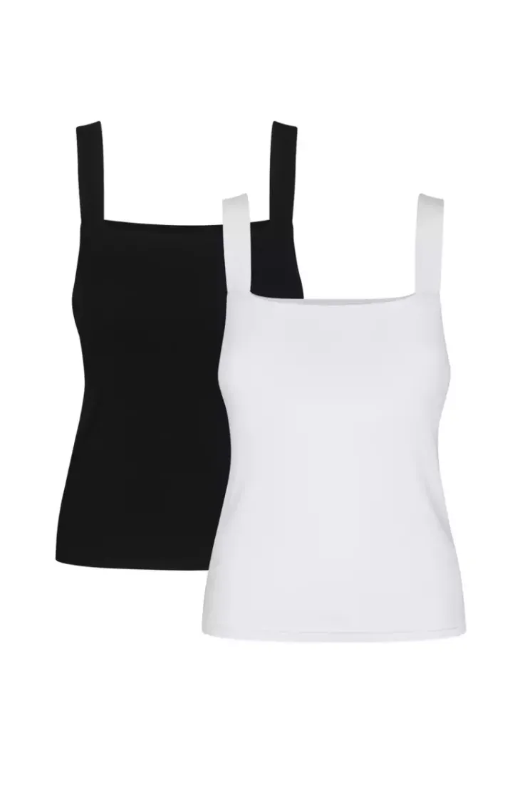 More'moi 2-Pack Top Caro Milky and Black