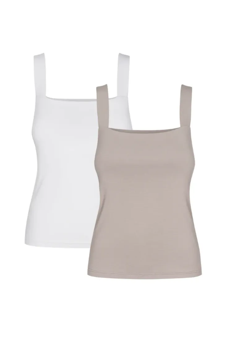 More'moi 2-Pack Top Caro Milky and Sand