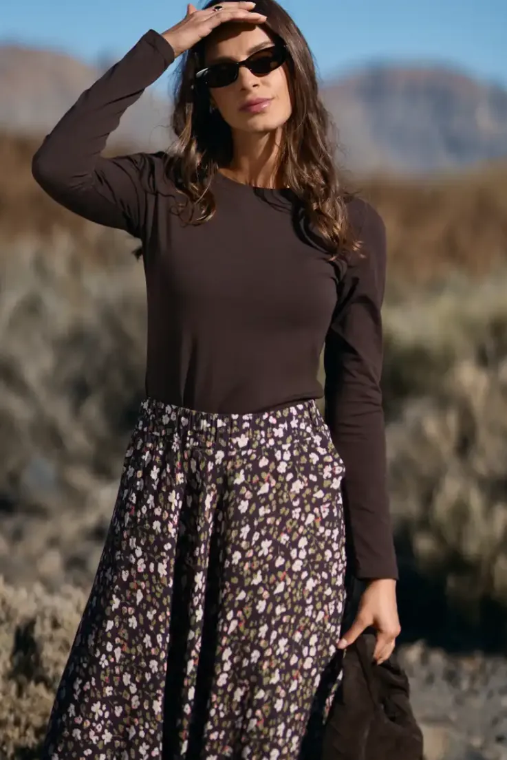 More'moi Spódnica Sofia Maxi Brown Meadow