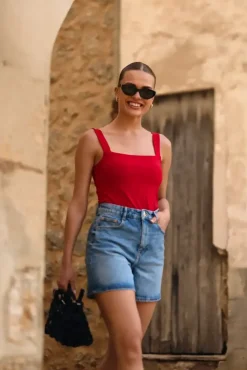 More'moi Top Caro Red